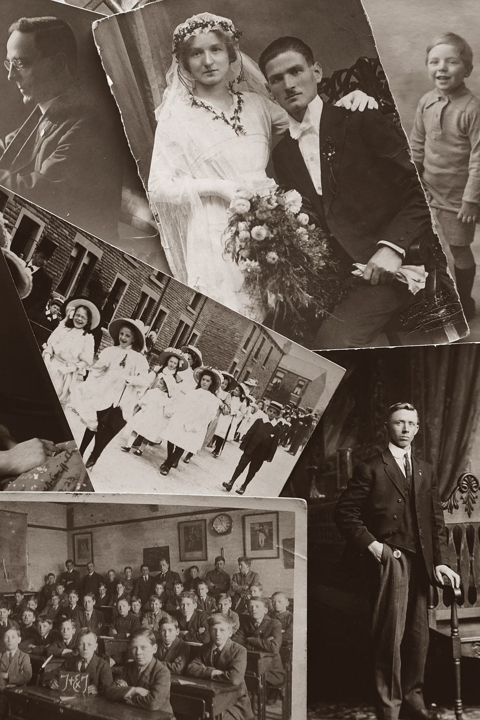 Monochrome Photo of Old Pictures